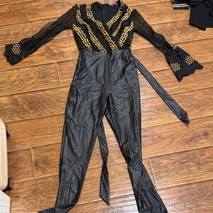 Black and Gold Lace Jumpsuit